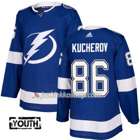 Lapsille NHL Tampa Bay Lightning Pelipaita Nikita Kucherov 86 Adidas 2017-2018 Sininen Authentic